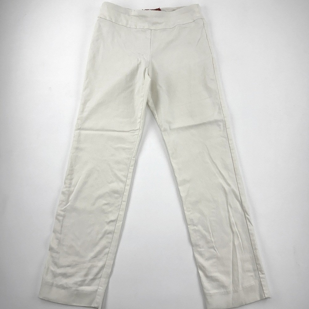 Krazy Larry Cream Pull-On Dress Pants Women's Size 6 Slim Leg Stretch